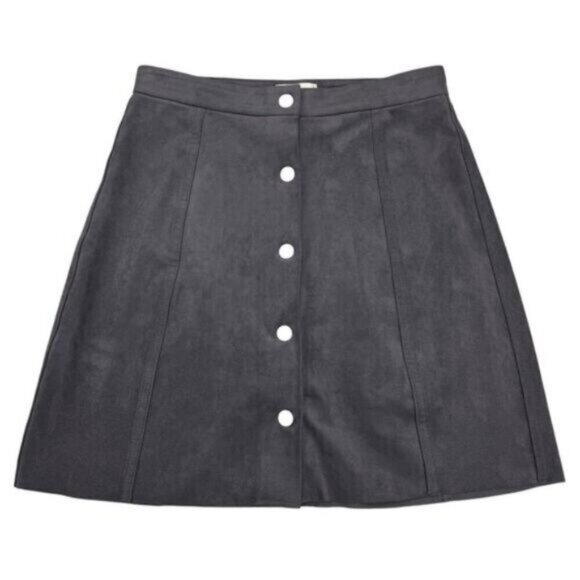 Artizia Wilfred Free Centinela Vegan Suede Skirt Size 2 Gray - Picture 2 of 6